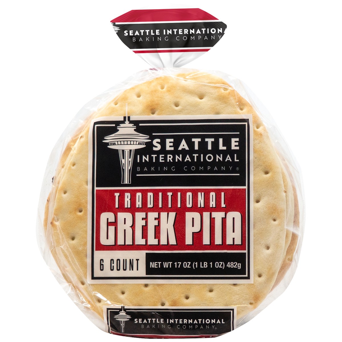 slide 6 of 8, Seattle International Baking Co. Seattle Internat'l Greek Pita White 6ct Pita Bread 17oz, 17 oz