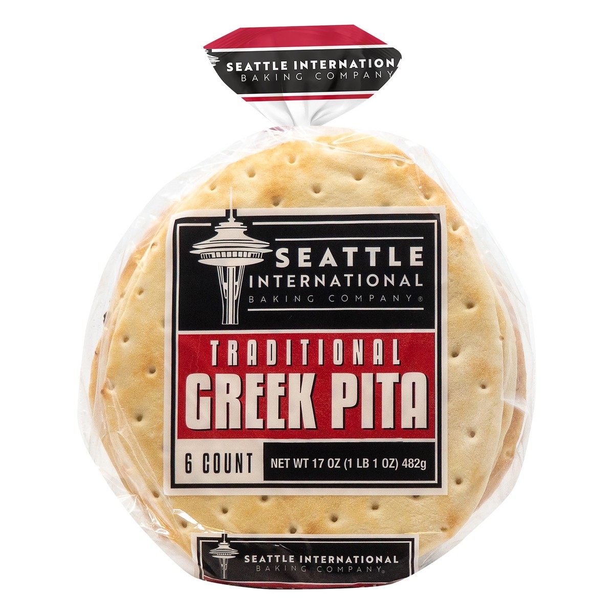 slide 8 of 8, Seattle International Baking Co. Seattle Internat'l Greek Pita White 6ct Pita Bread 17oz, 17 oz