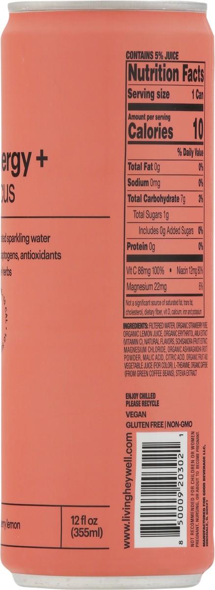 slide 7 of 9, Heywell Energy + Focus Strawberry Lemon Sparkling Water - 12 fl oz, 12 fl oz