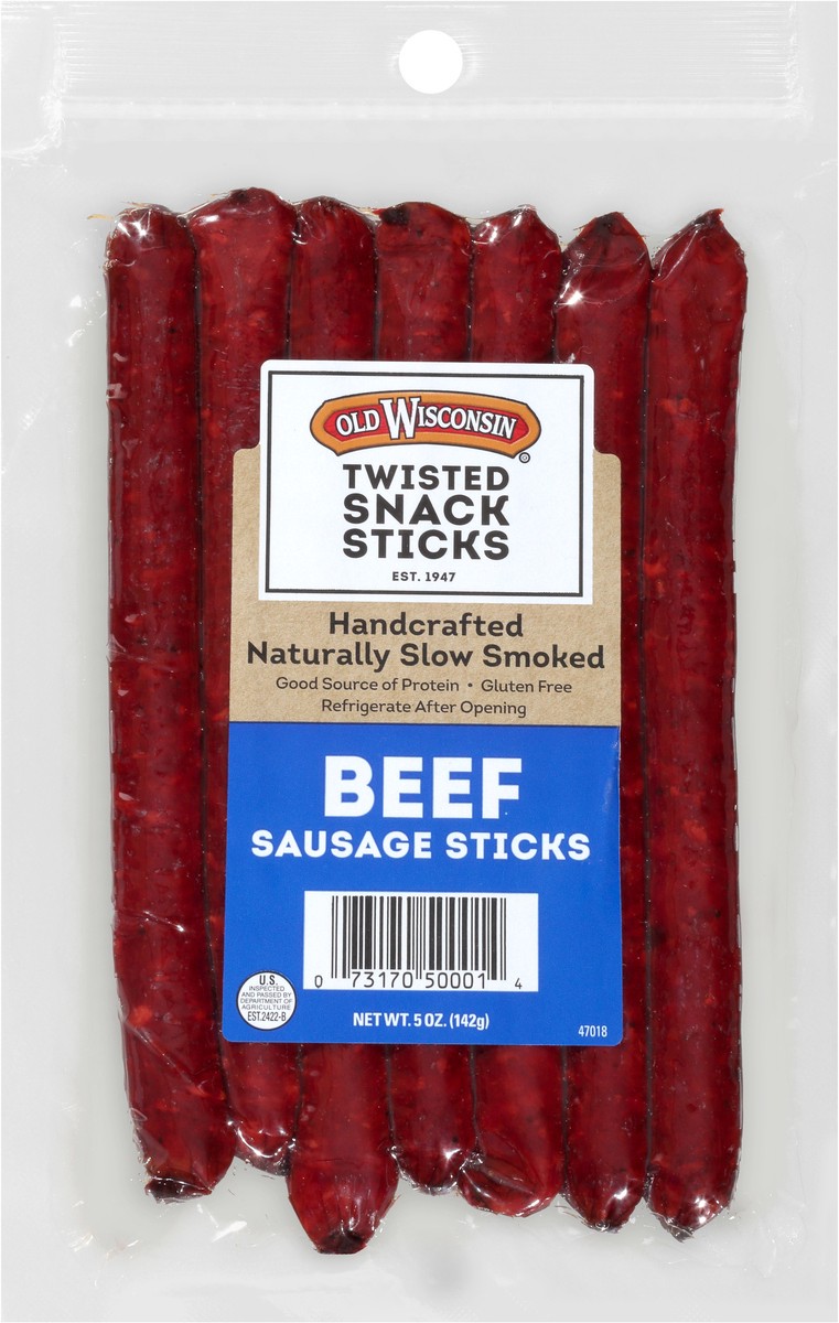 slide 2 of 7, Old Wisconsin Beef Sausage Twisted Snack Sticks 5 oz. Pack, 1 ct