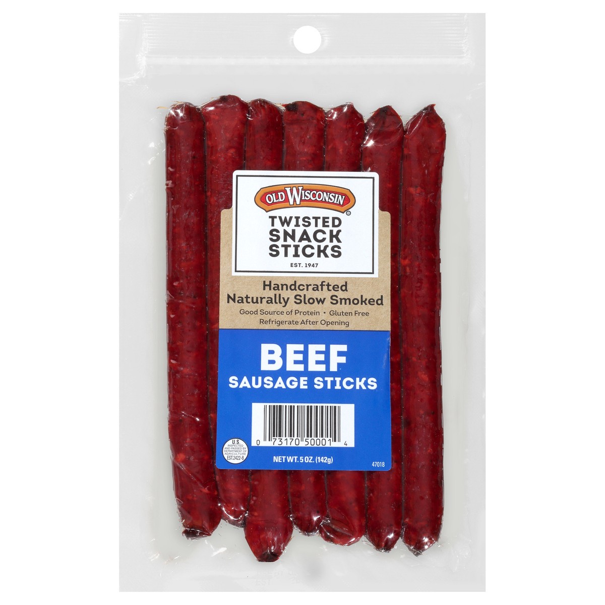 slide 1 of 7, Old Wisconsin Beef Sausage Twisted Snack Sticks 5 oz. Pack, 1 ct