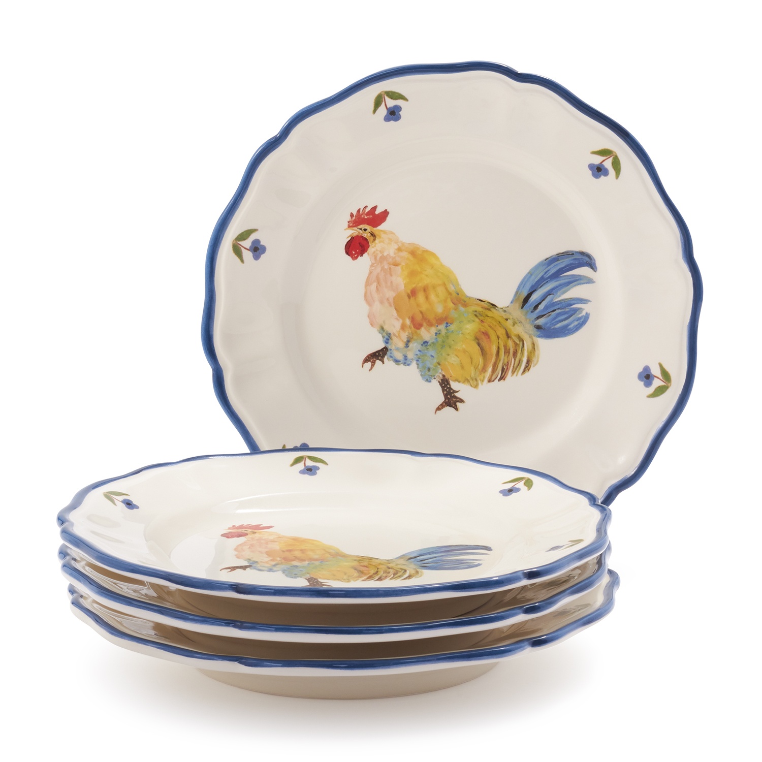 slide 1 of 1, Sur La Table Jacques Ppin Collection Dinner Plates, Blue, 4 ct