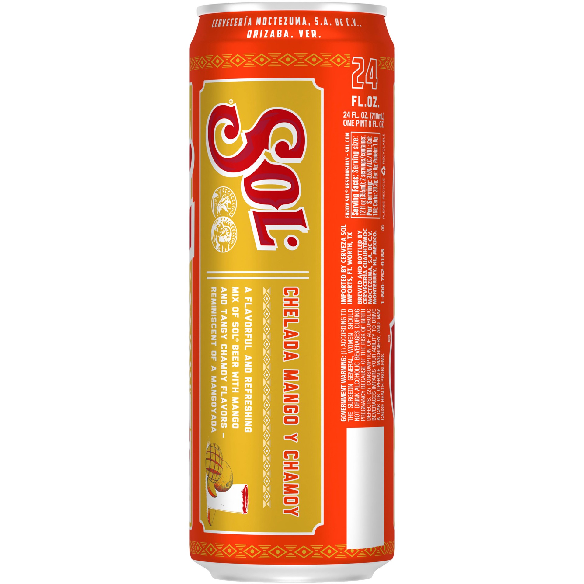 slide 4 of 4, Sol Beer, Chelada Mango Y Chamoy, 288 oz