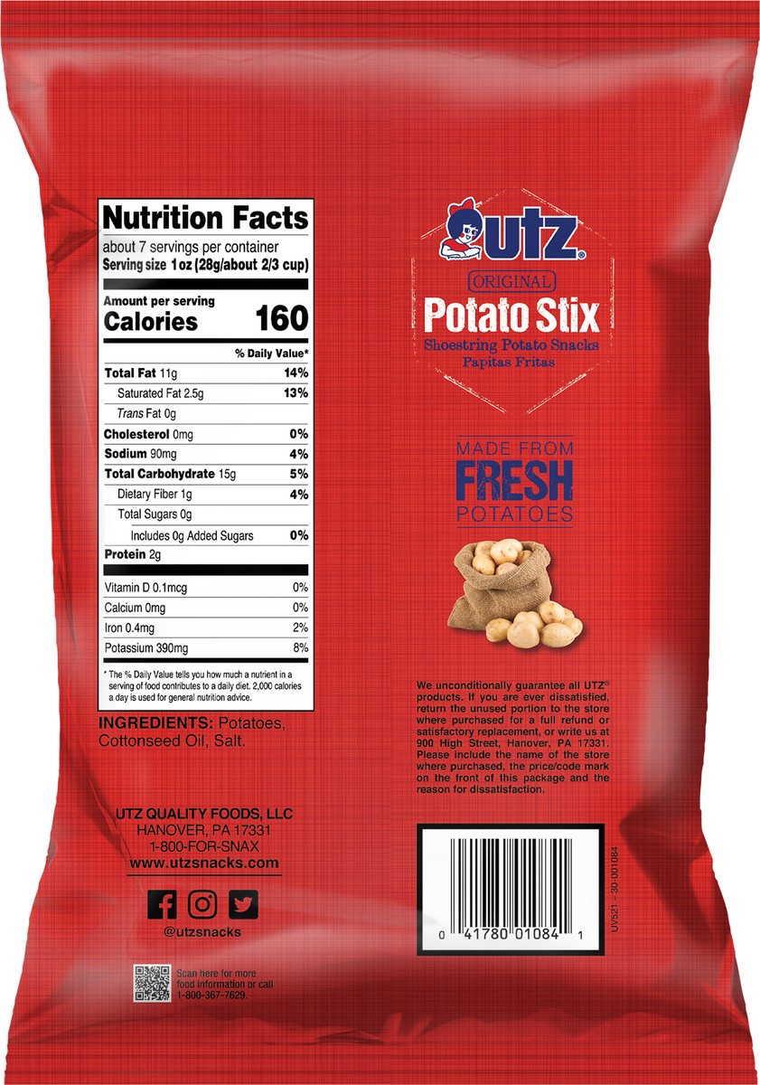 slide 7 of 7, Utz Original Potato Stix 6.5 oz, 6.5 oz