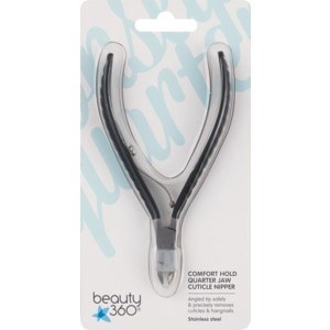slide 1 of 1, Beauty 360 Comfort Hold Quarter Jaw Cuticle Nipper, 1 ct