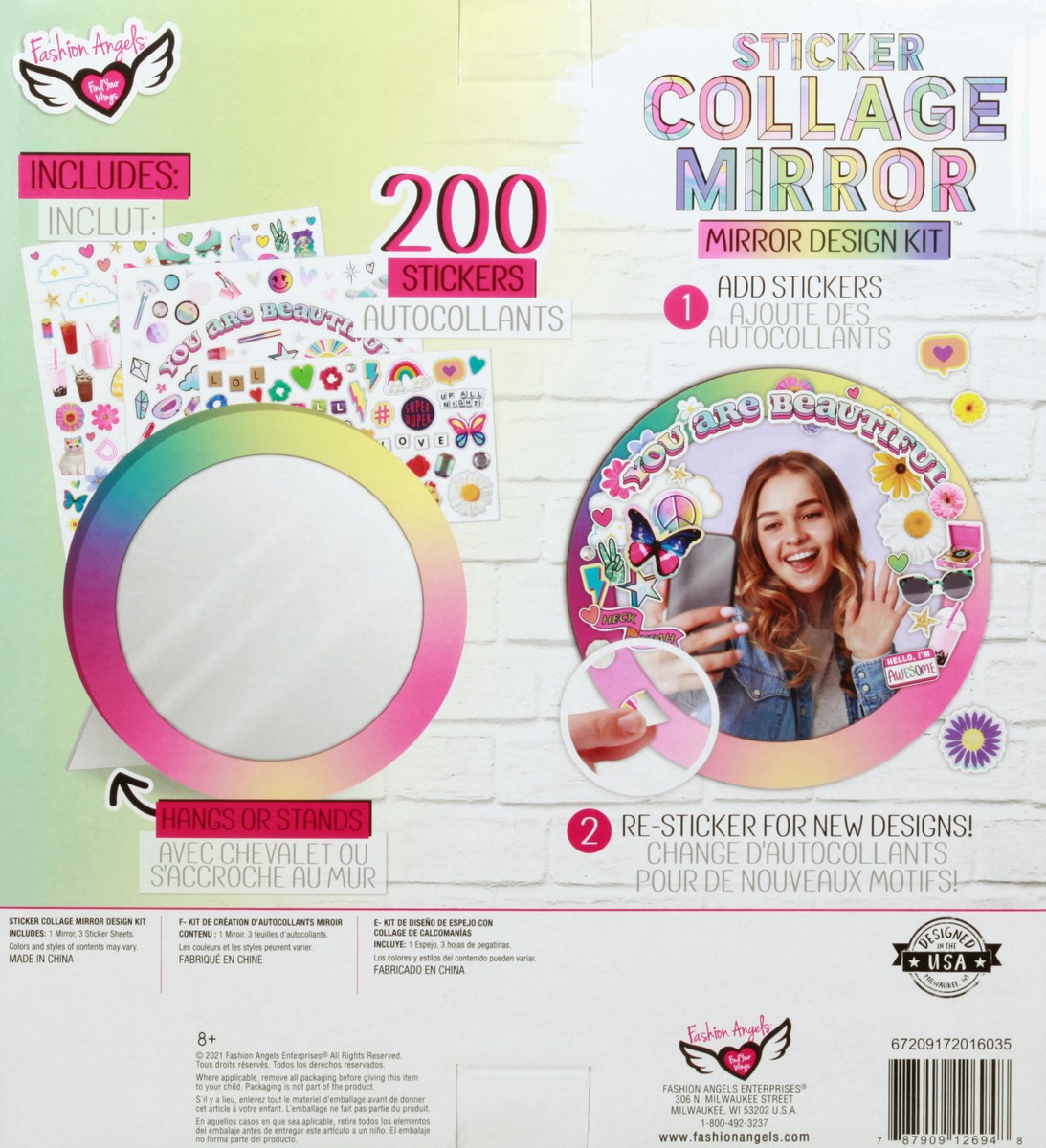 slide 3 of 10, Fashion Angels 8+ Sticker Collage Mirror Design Kit 1 ea, 1 ea