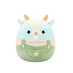 Squishmallows 10" Blue Goat in Light Teal Overalls