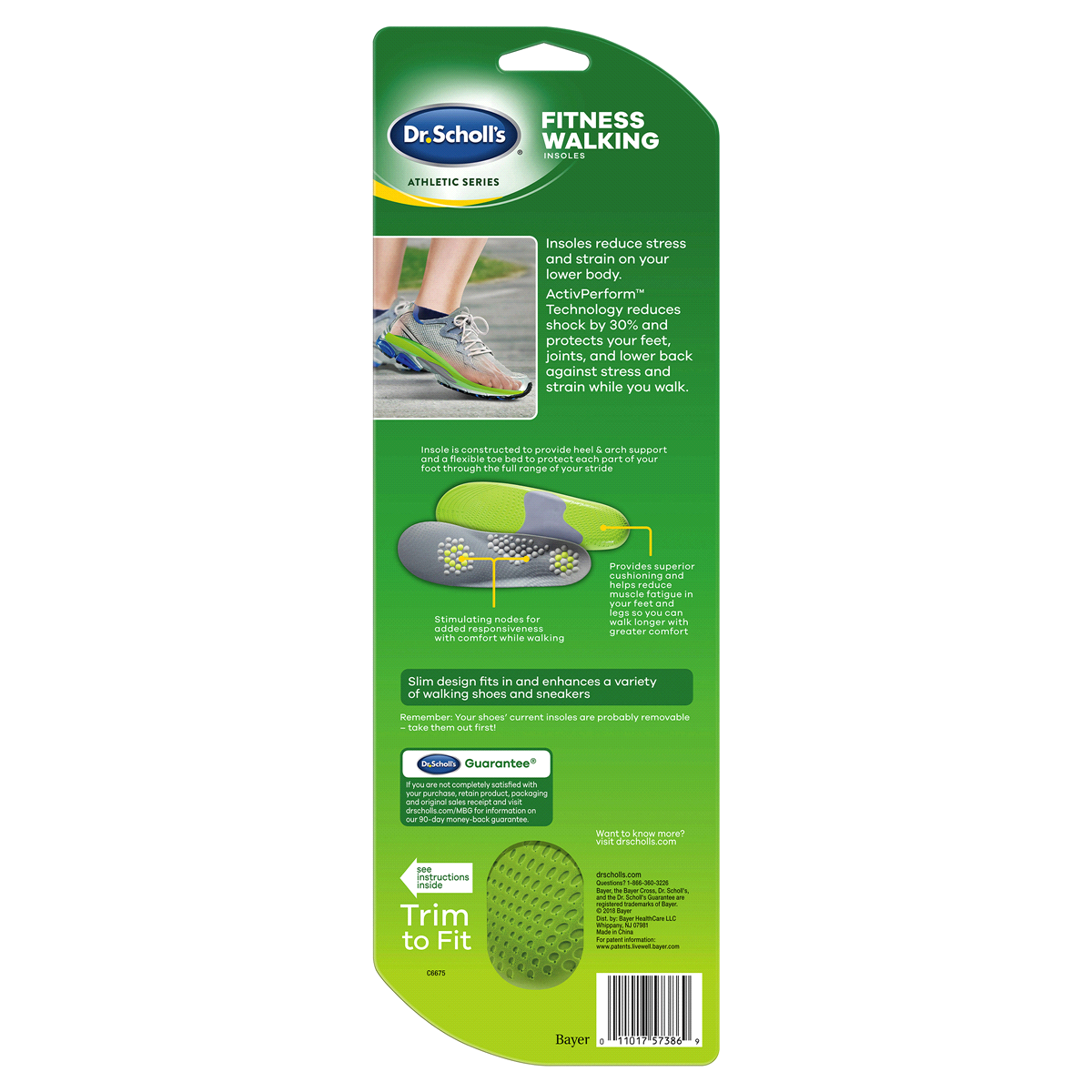 slide 2 of 3, Dr. Scholl's Athletic Series Fitness Walking Men Size 8-14, 1 ct