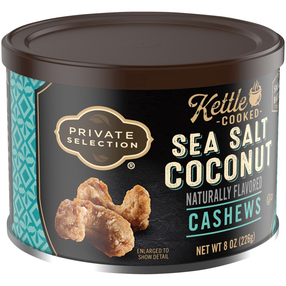 slide 5 of 5, Private Selection Kettle Cooked Coconut Cashews, 8 oz