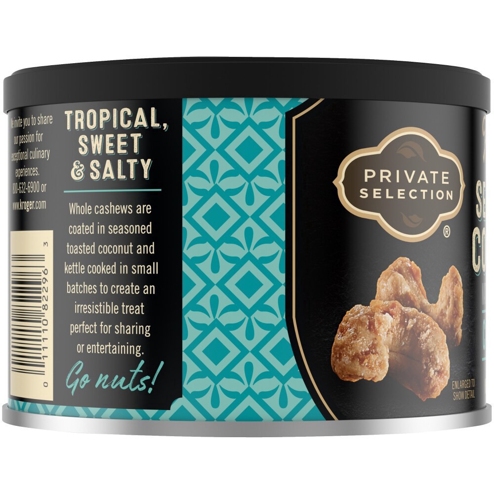slide 3 of 5, Private Selection Kettle Cooked Coconut Cashews, 8 oz