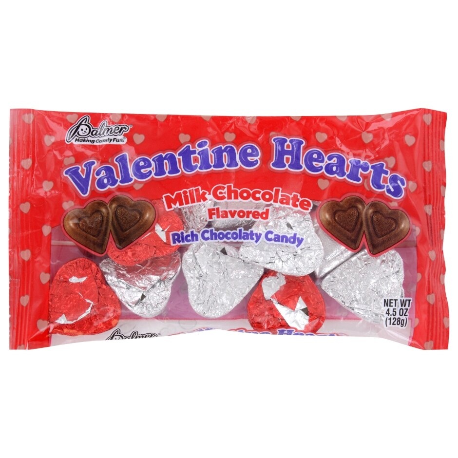 slide 1 of 1, Palmer Milk Chocolate Valentine Hearts, 4.5 oz