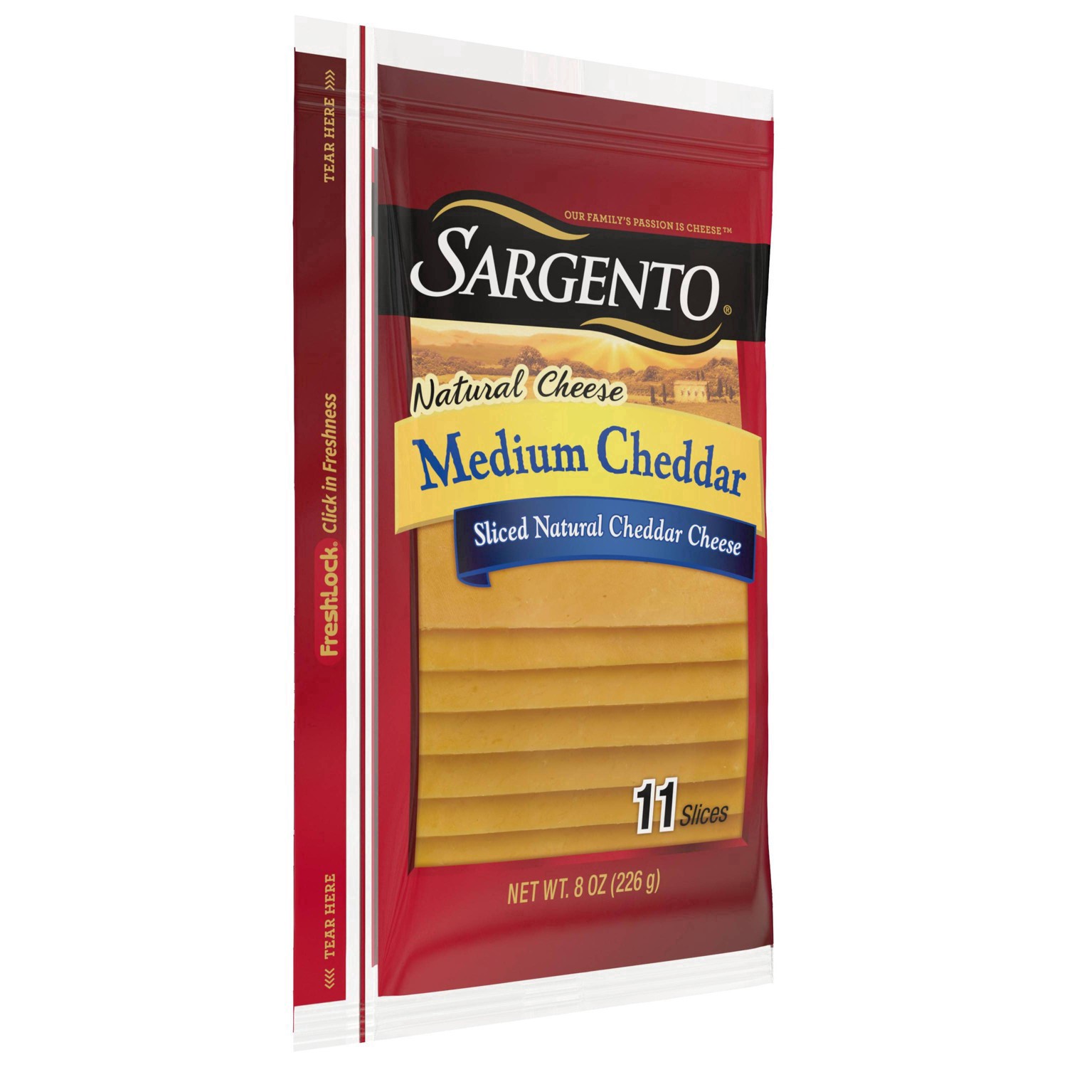 slide 40 of 43, Sargento Sliced Natural Medium Cheddar Cheese, 8 oz