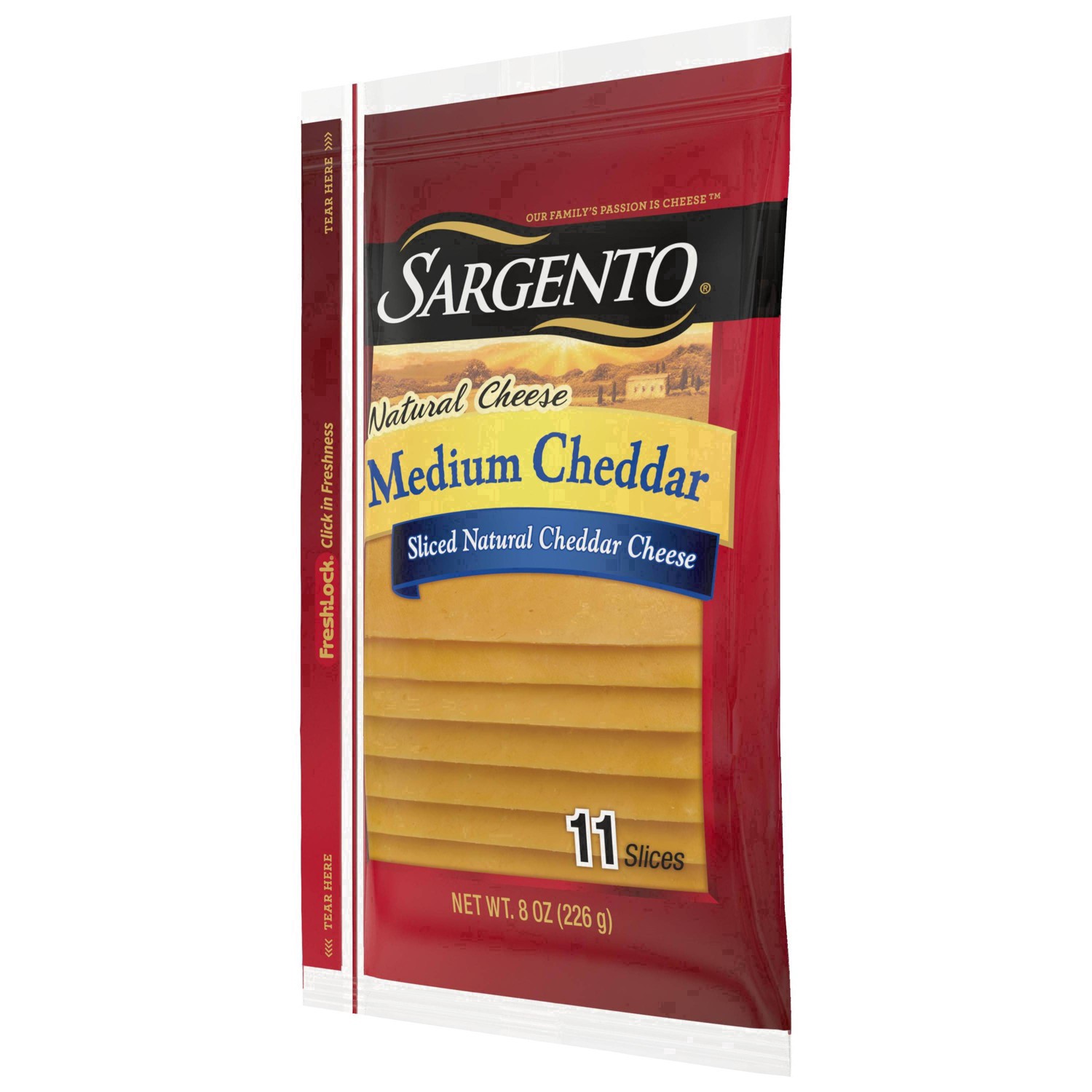 slide 14 of 43, Sargento Sliced Natural Medium Cheddar Cheese, 8 oz