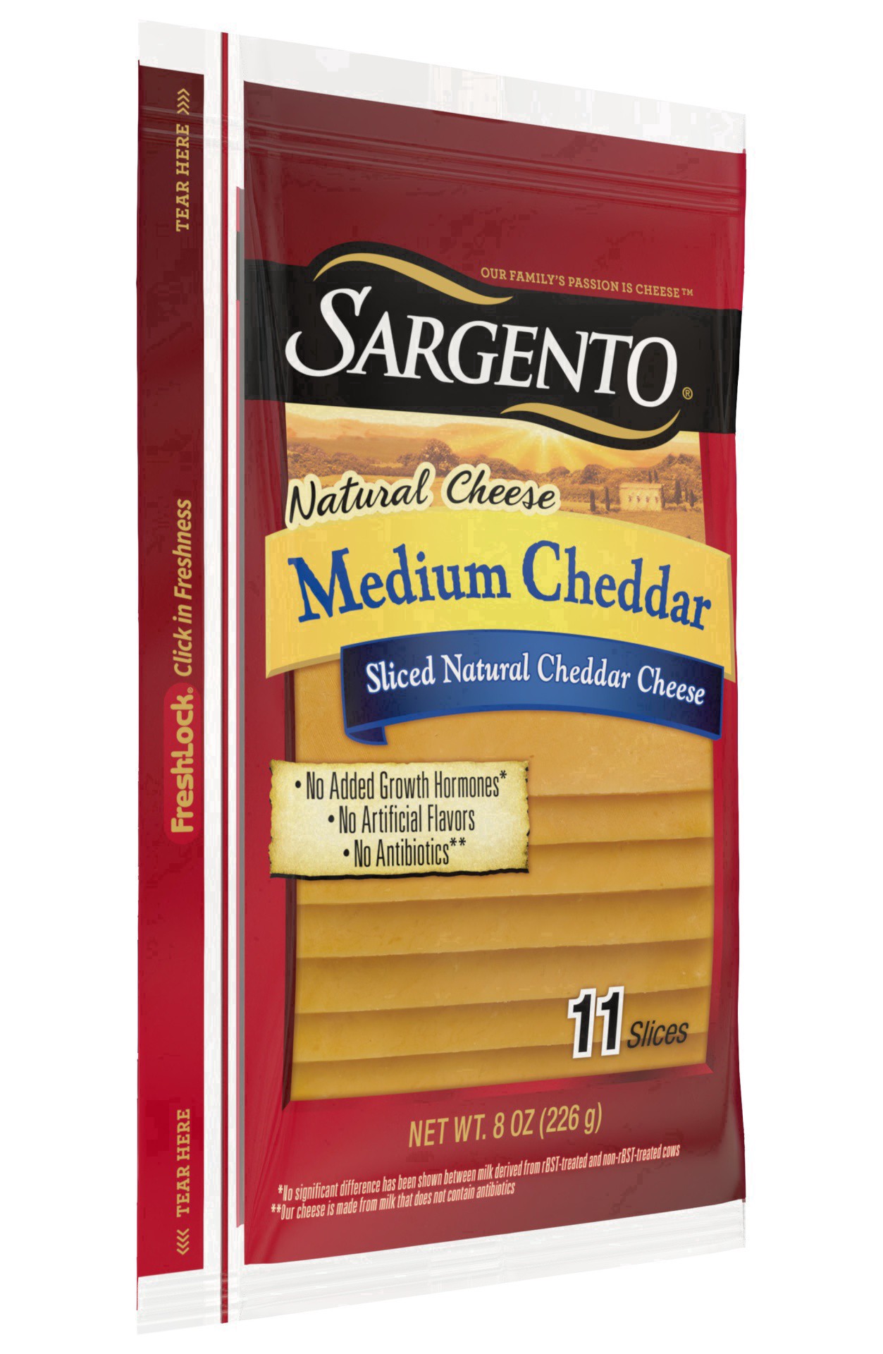 slide 3 of 43, Sargento Sliced Natural Medium Cheddar Cheese, 8 oz