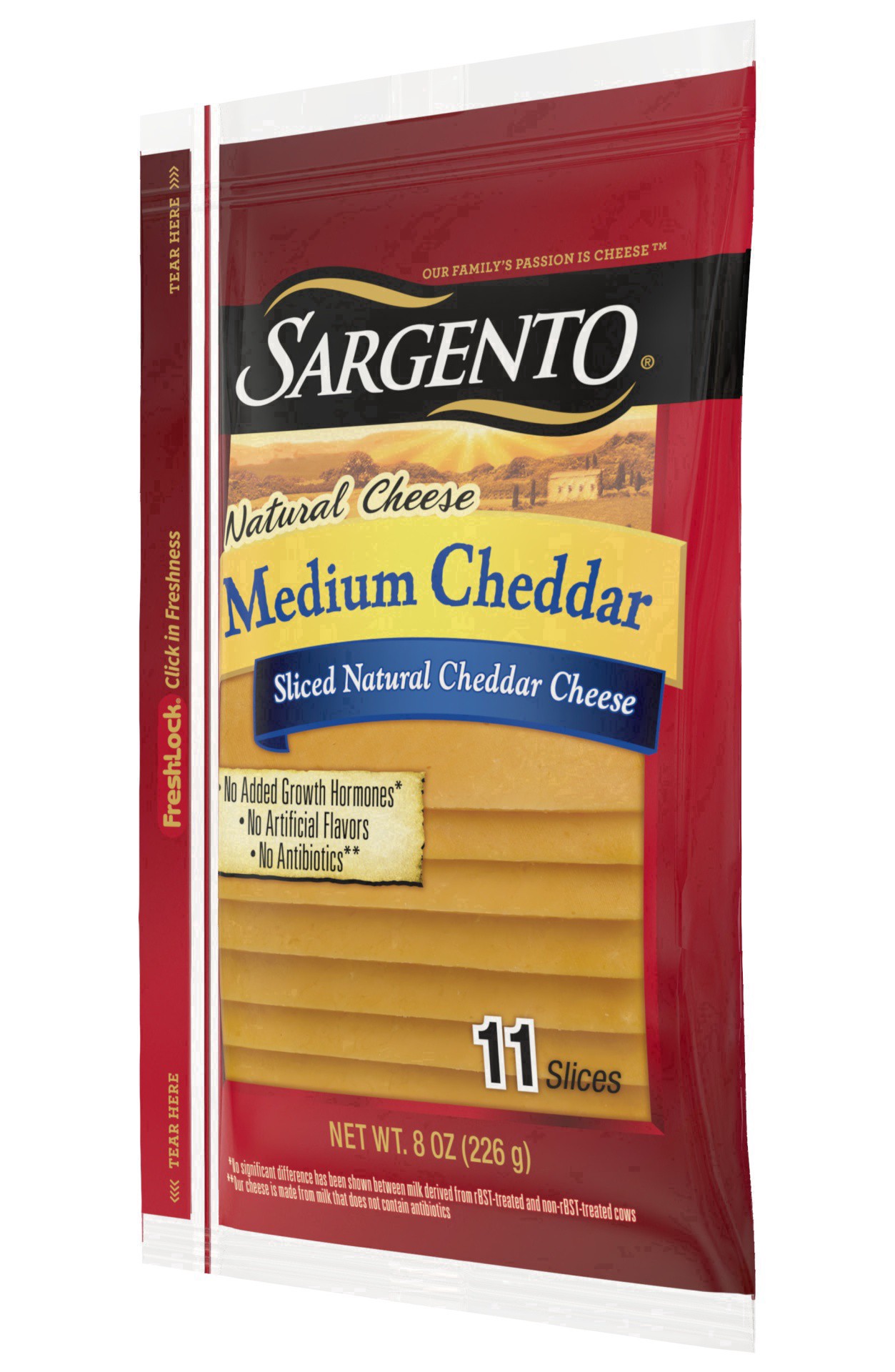 slide 15 of 43, Sargento Sliced Natural Medium Cheddar Cheese, 8 oz
