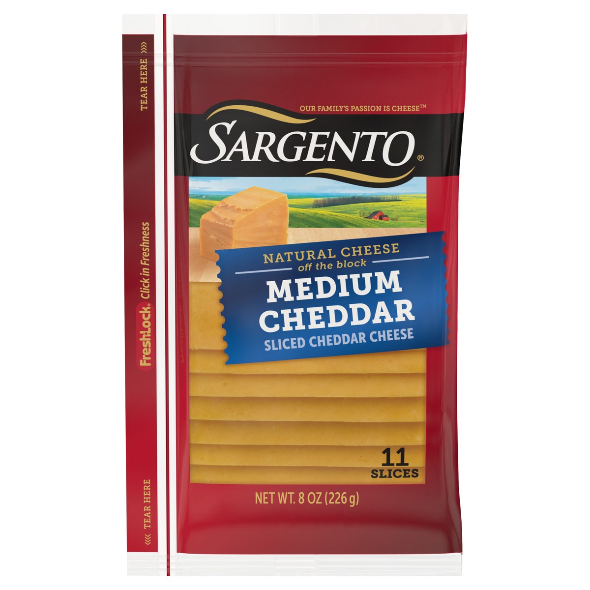 slide 1 of 43, Sargento Natural Medium Cheddar Cheese Slices 11 ea, 11 ct