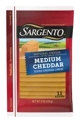 Sargento Sliced Medium Natural Cheddar Cheese, 8 oz., 11 slices