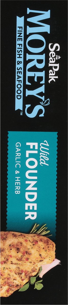 slide 5 of 9, SeaPak Morey's Wild Garlic & Herb Flounder 2 Fillets, 0.28 kg