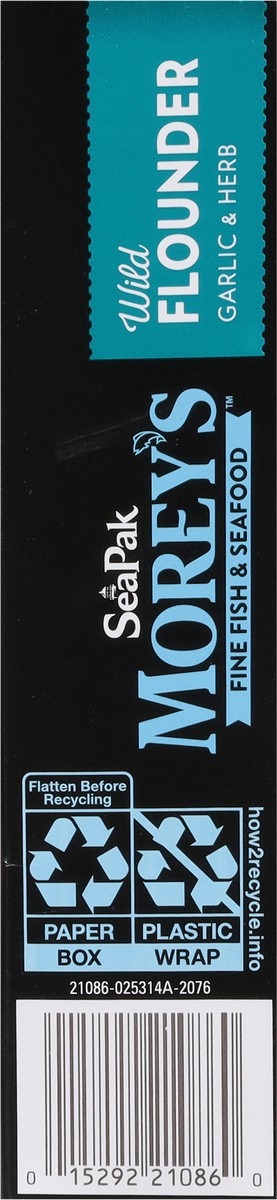slide 9 of 9, SeaPak Morey's Wild Garlic & Herb Flounder 2 Fillets, 0.28 kg