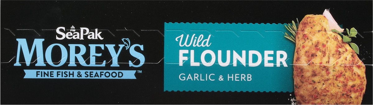 slide 2 of 9, SeaPak Morey's Wild Garlic & Herb Flounder 2 Fillets, 0.28 kg