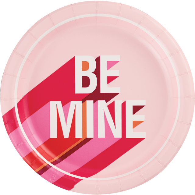 slide 1 of 1, PARTY IMPRESSIONS Plt 6.75" Retro Love 8Ct, 1 ct