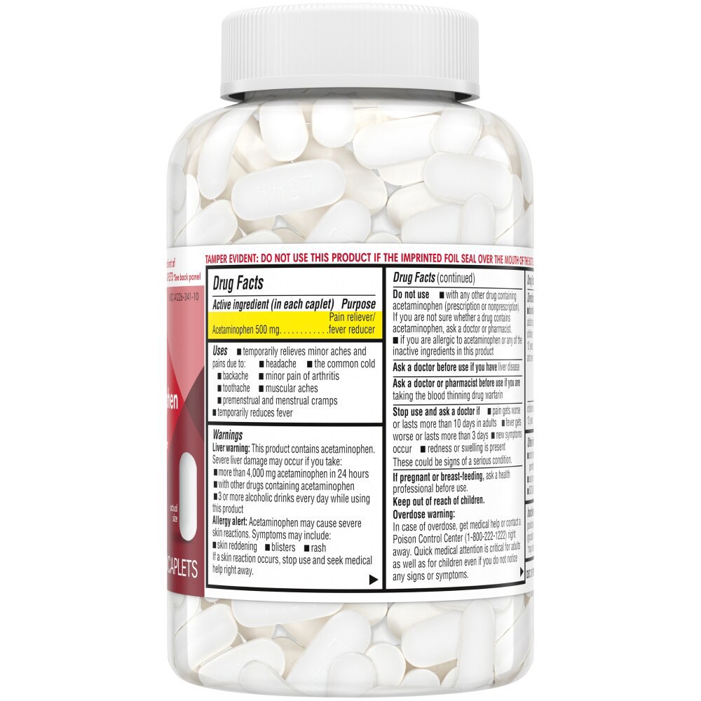 slide 3 of 4, Kroger Acetaminophen Pain Reliver/Fever Reducer Caplets 500Mg, 1000 ct
