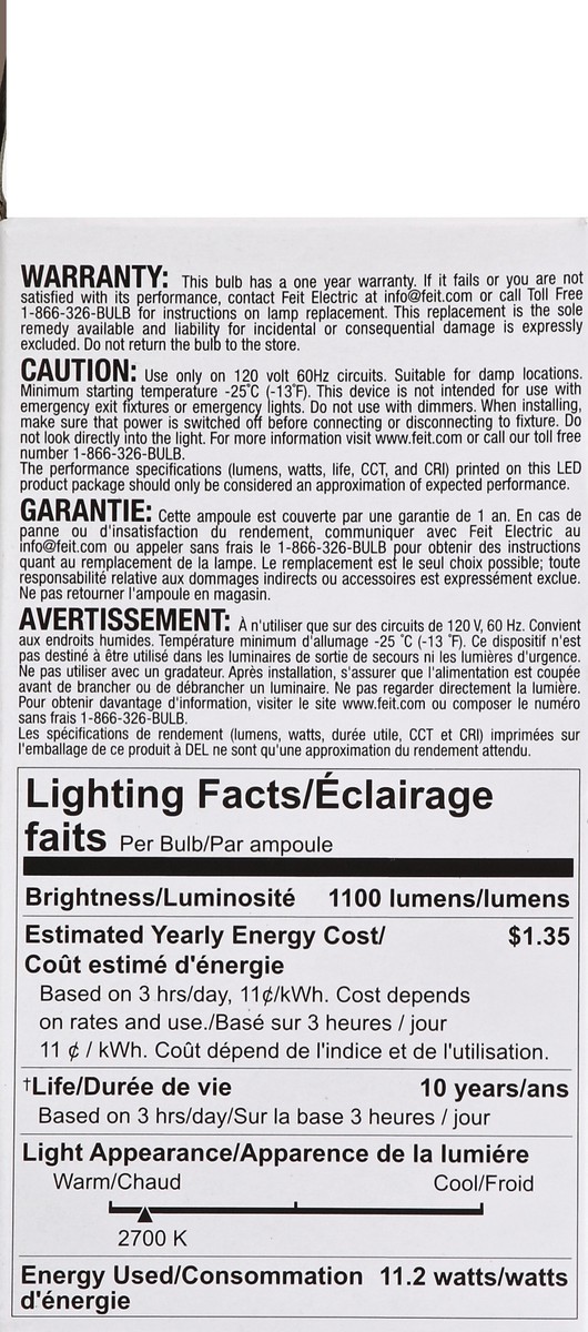 slide 4 of 4, Feit Electric Light Bulb 1 ea, 1 ct