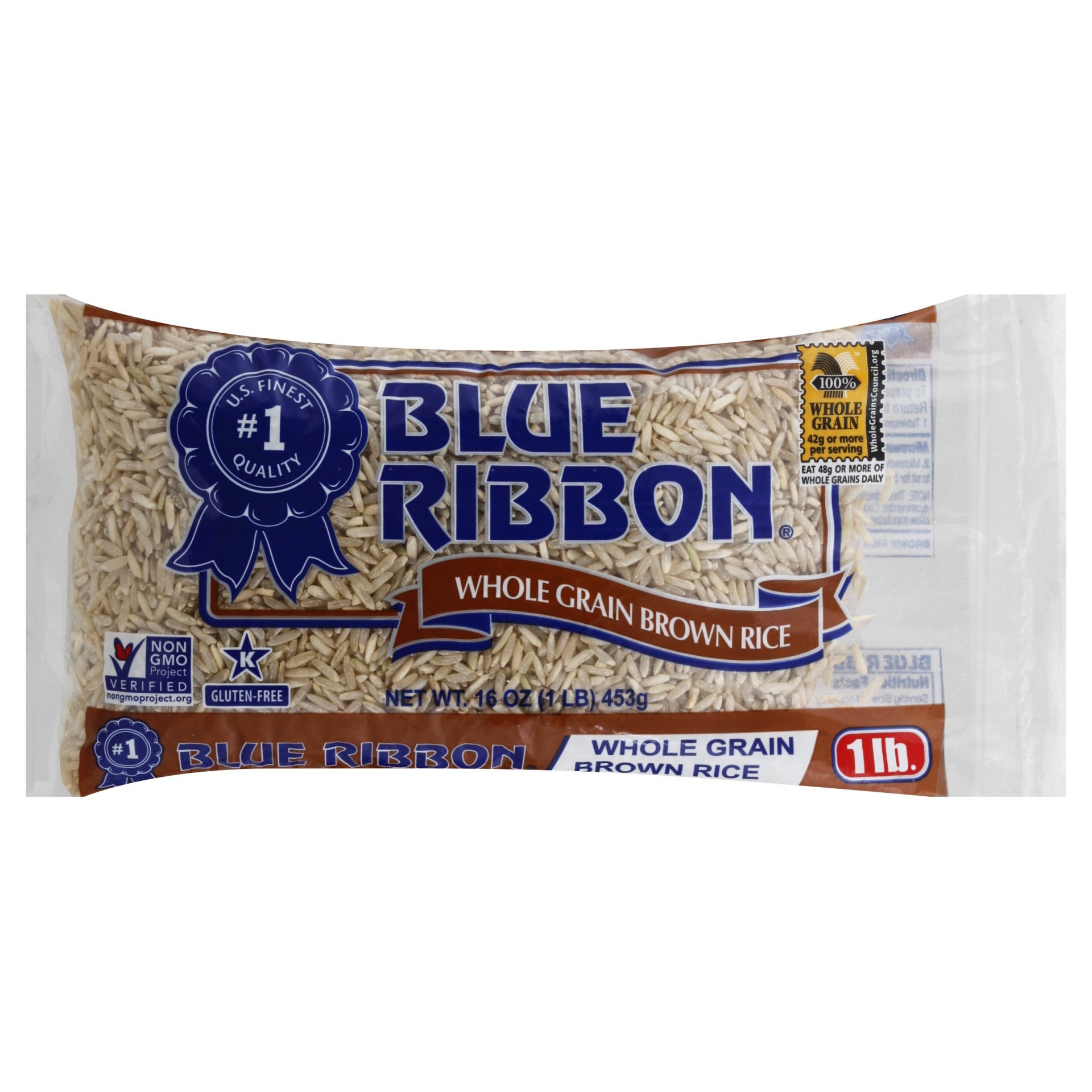 slide 1 of 1, Blue Ribbon Long Grain Brown Rice, 1 lb