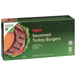 Hy-Vee Seasoned Turkey Burgers 8Ct