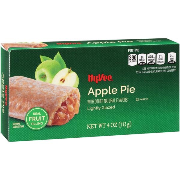 slide 1 of 1, HyVee Lightly Glazed Apple Pie, 4 oz