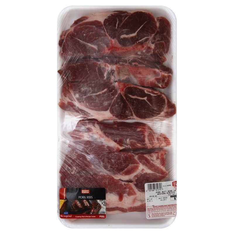 slide 1 of 1, Giant Eagle Pork Butt, Bone in Western Riblets, per lb
