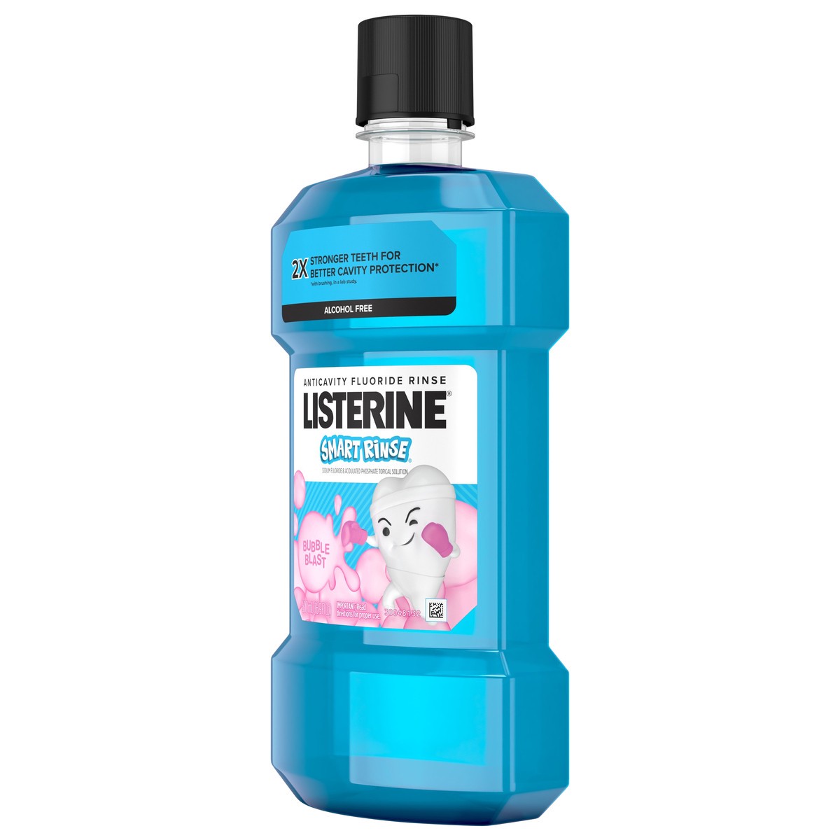 slide 5 of 7, Listerine Smart Rinse Kids Alcohol-Free Anticavity Sodium Fluoride Mouthwash, ADA Accepted Oral Rinse for Dental Cavity Protection, Bubble Blast Flavor for Children's Oral Care, 500 ml