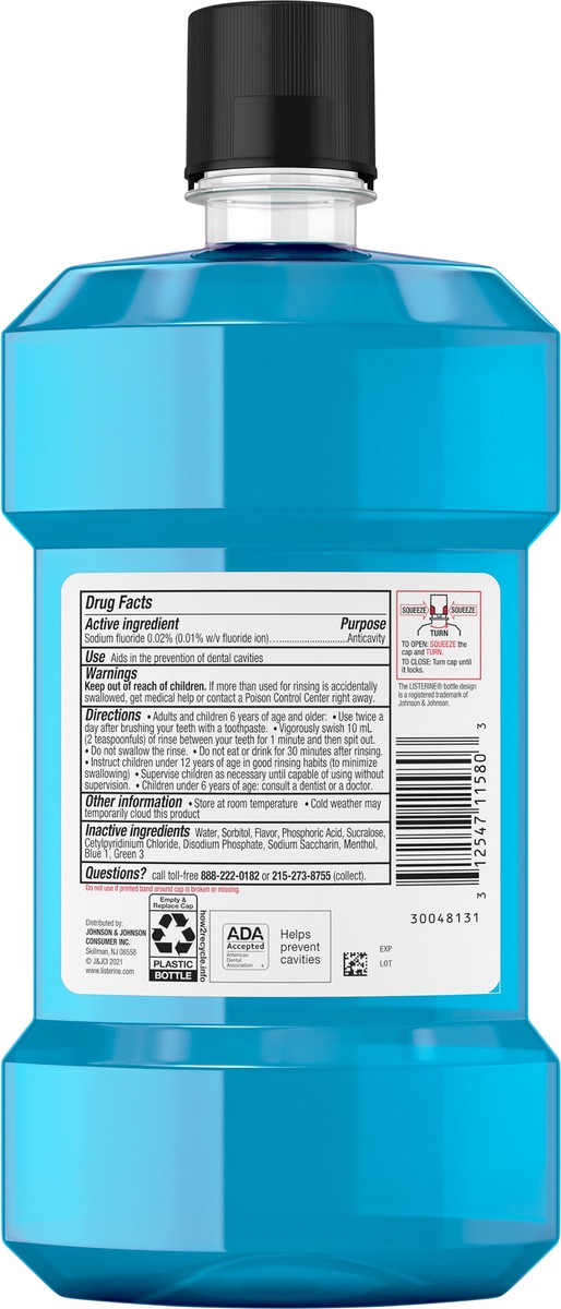 slide 6 of 7, Listerine Smart Rinse Kids Alcohol-Free Anticavity Sodium Fluoride Mouthwash, ADA Accepted Oral Rinse for Dental Cavity Protection, Bubble Blast Flavor for Children's Oral Care, 500 ml