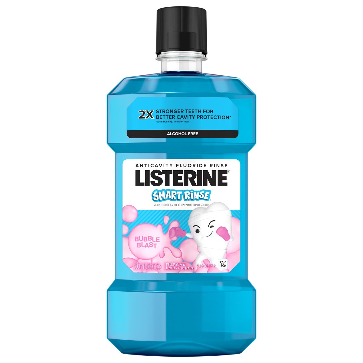 slide 1 of 7, Listerine Smart Rinse Kids Alcohol-Free Anticavity Sodium Fluoride Mouthwash, ADA Accepted Oral Rinse for Dental Cavity Protection, Bubble Blast Flavor for Children's Oral Care, 500 ml