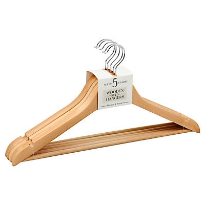 slide 1 of 1, Kenton Grey Wooden Suit Hangers 5 ea, 1 ct