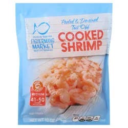 Harris Teeter Fisherman's Market Medium Peeled & Deveined Tail Off Cooked Shrimp 12 oz