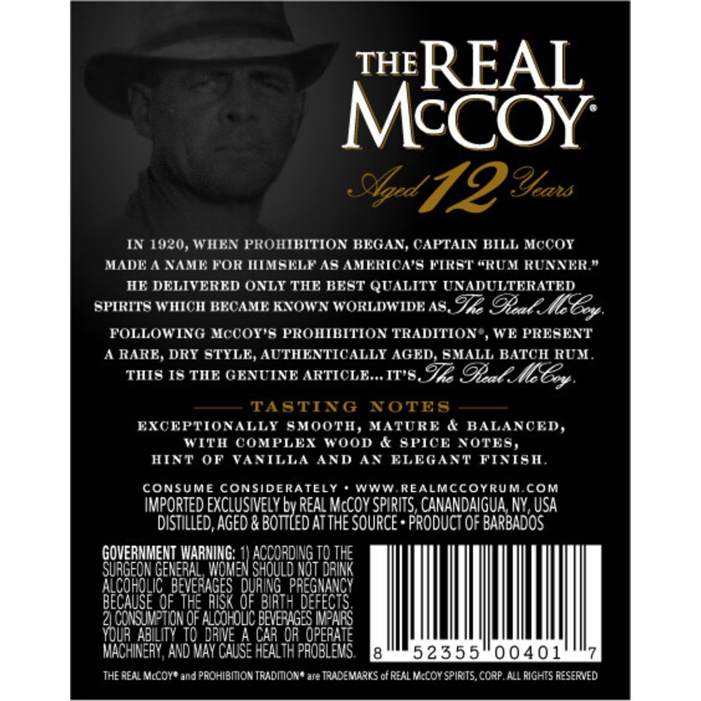 slide 7 of 7, The Real McCoy Distiller's Proof Single Blended 12-Year Aged Rum, 750 mL Bottle, 92 Proof, 750 ml