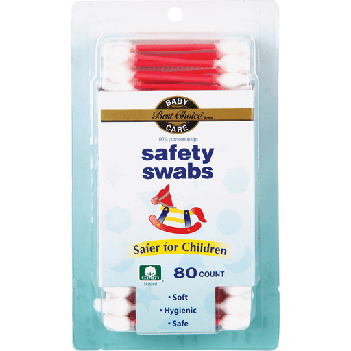 slide 1 of 1, Best Choice Plastic Safety Swabs, 80 ct