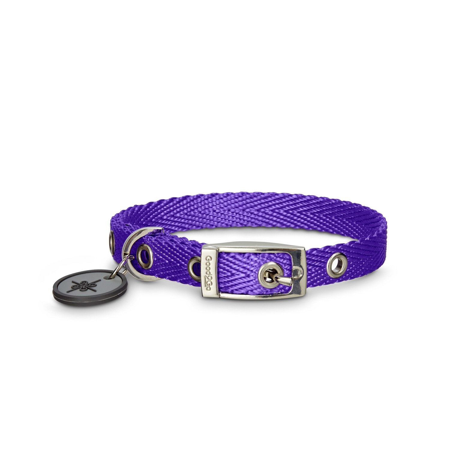 slide 1 of 1, Good2Go Buckle Purple Nylon Dog Collar, MED