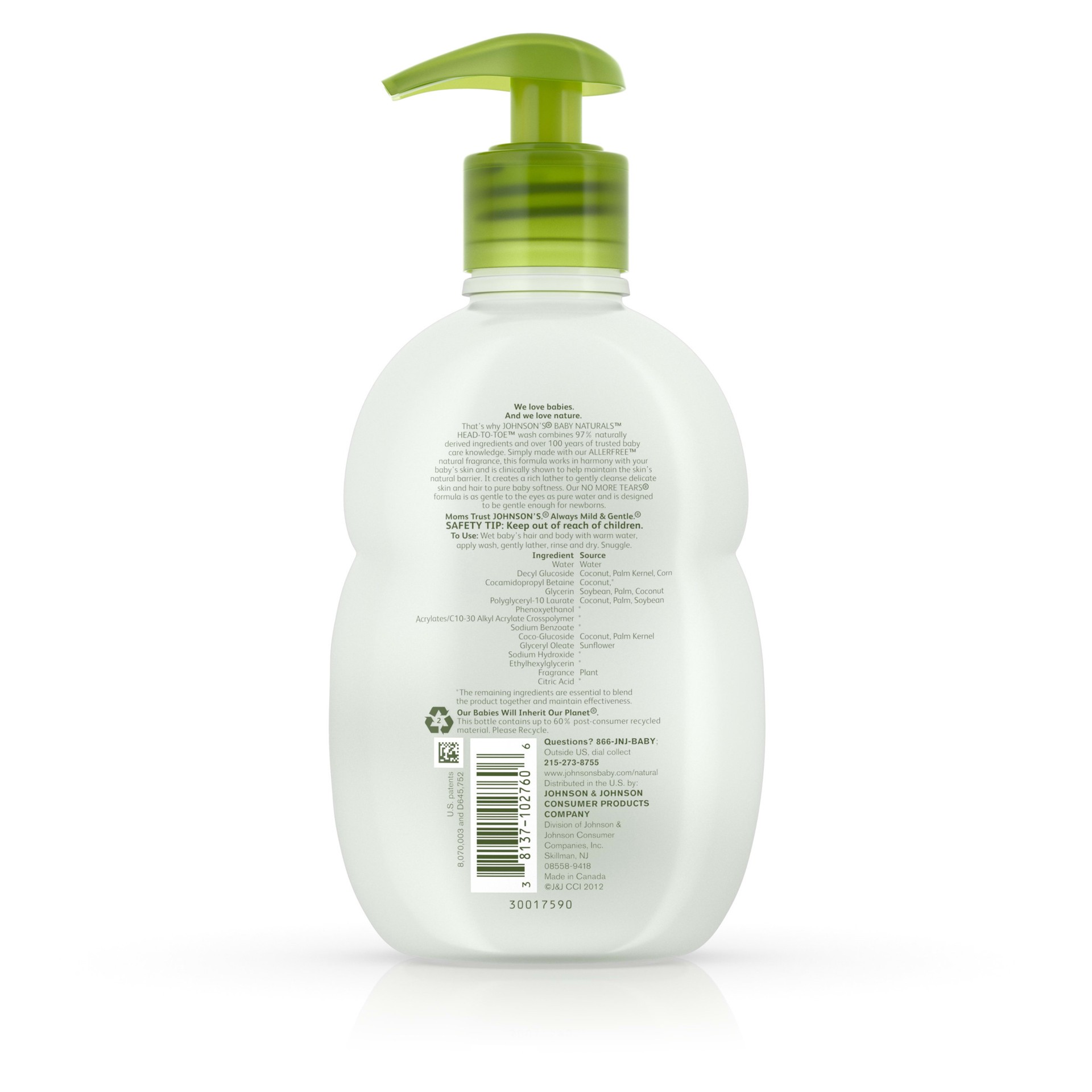 slide 5 of 5, Johnson's JOHNSON'S NATURAL HEAD-TO-TOE Baby Wash, 9 Fl. Oz, 9 fl oz