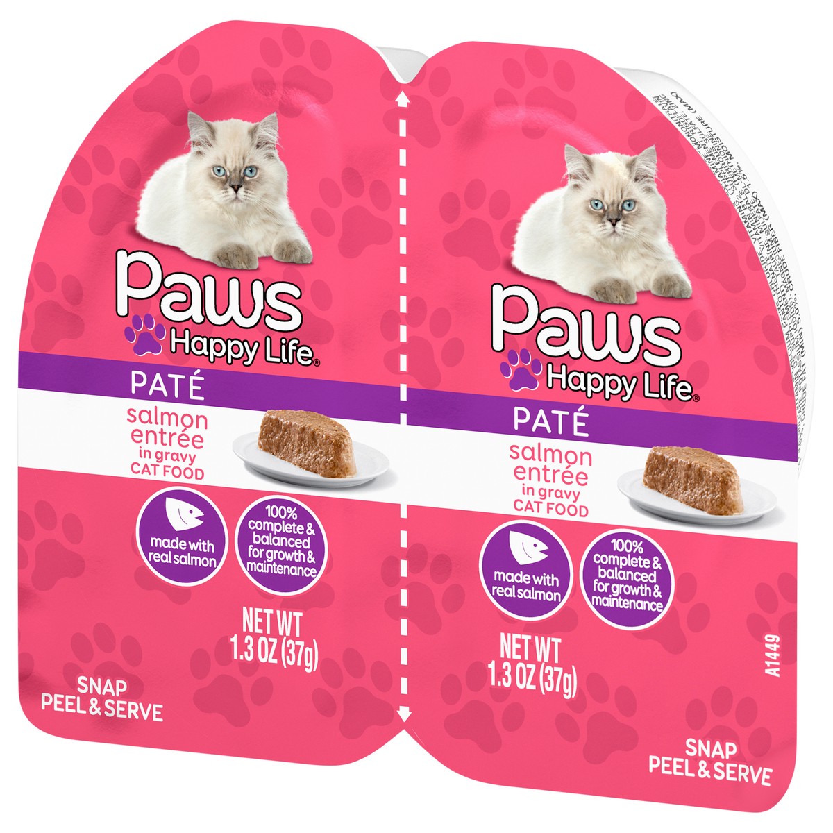 slide 4 of 4, Paws Cat 2cup Salmon, 2 oz