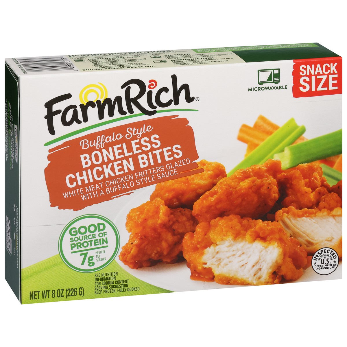 slide 2 of 17, Farm Rich Boneless Buffalo Chicken Bites, 8 oz