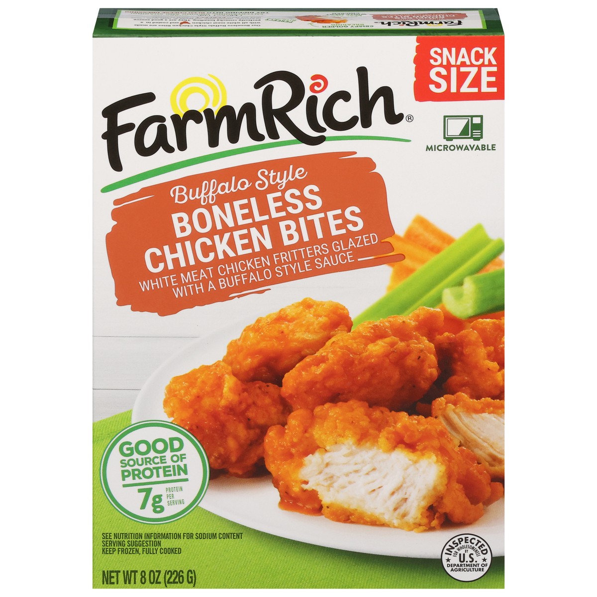 slide 11 of 17, Farm Rich Boneless Buffalo Chicken Bites, 8 oz
