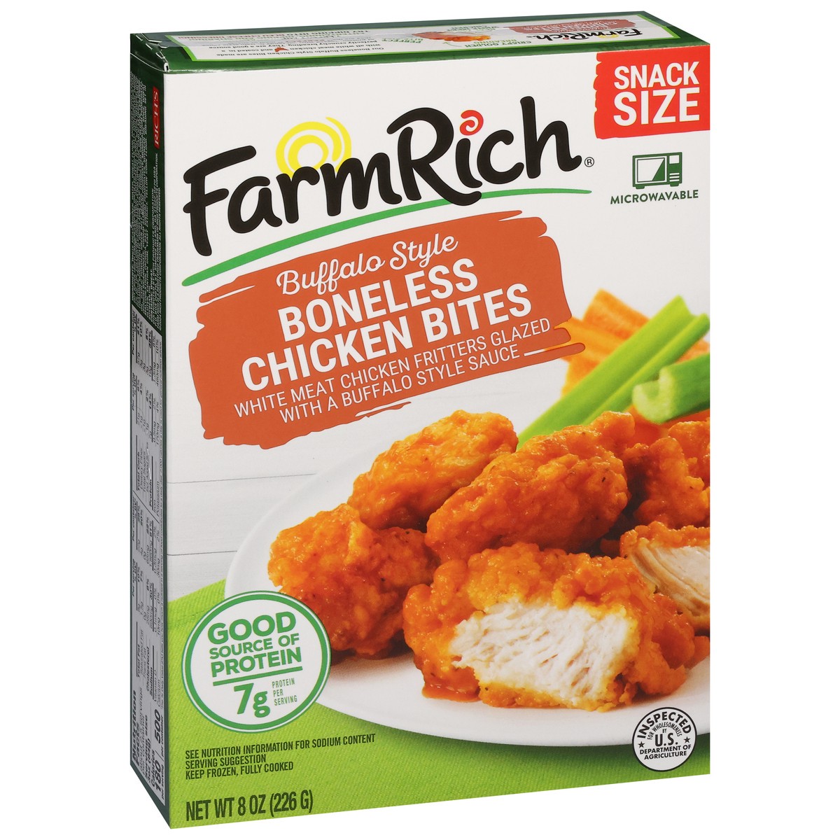 slide 9 of 17, Farm Rich Boneless Buffalo Chicken Bites, 8 oz