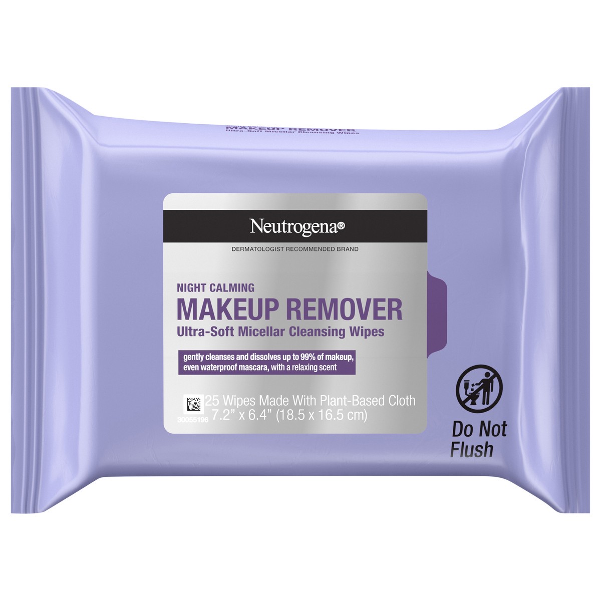 slide 1 of 9, Neutrogena Night Calming Makeup Remover Face Wipes Remove Sweat, Sunscreen & Waterproof Makeup, 25 ct