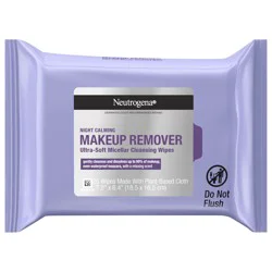 Neutrogena Night Calming Makeup Remover Face Wipes Remove Sweat, Sunscreen & Waterproof Makeup