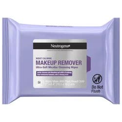 Neutrogena Night Calming Makeup Remover Face Wipes Remove Sweat, Sunscreen & Waterproof Makeup