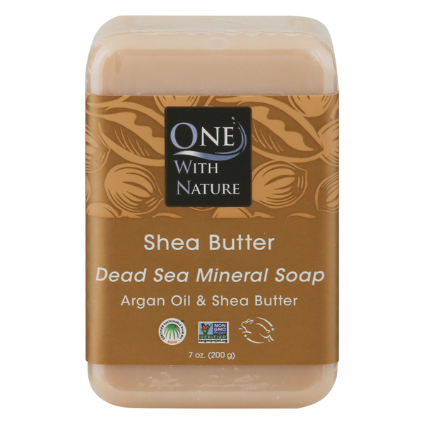 slide 1 of 9, One With Nature Dead Sea Mineral Shea Butter Soap 7 oz, 7 oz