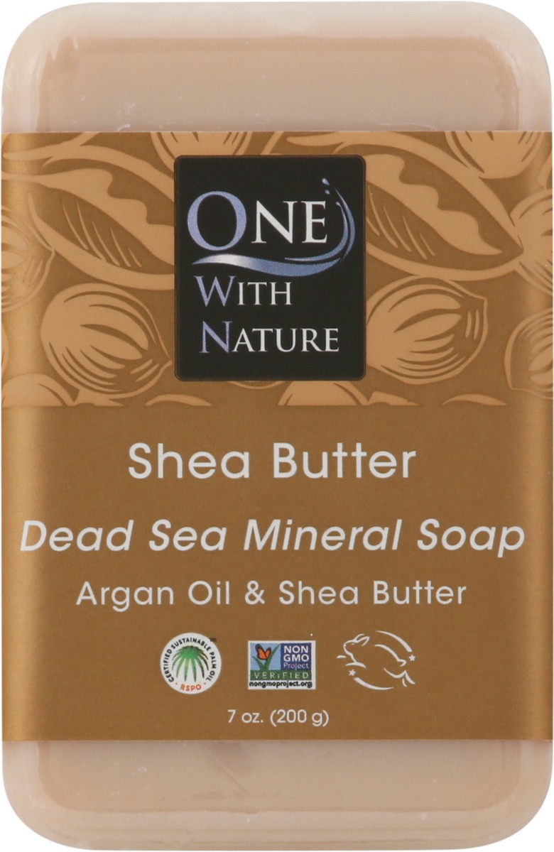 slide 5 of 9, One With Nature Dead Sea Mineral Shea Butter Soap 7 oz, 7 oz