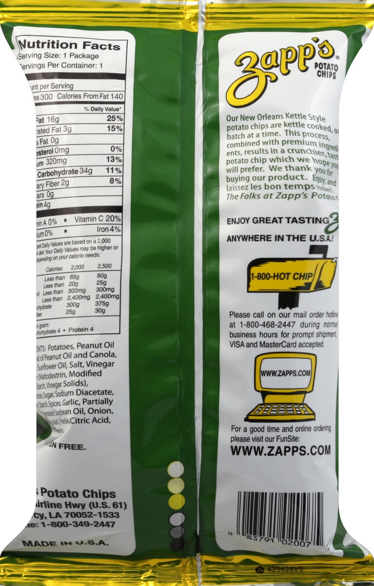 slide 6 of 6, Zapps Chips Cajun Dill 2 Oz, 2 oz